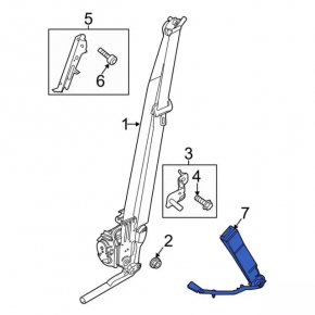 Ford Explorer 20-23 black driver's seat belt latch with wire