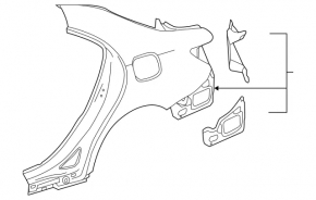 Quarter wing rear left Mercedes CLA 14-19