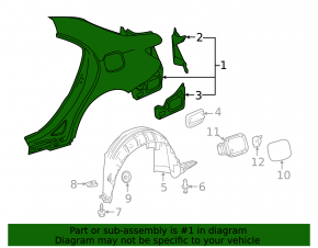 Quarter wing rear left Mercedes CLA 14-19