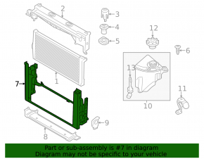 TV radiator panel BMW 5 F10 11-16 3.0T N55 lower part