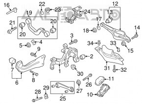 Rear left trailing arm bracket Audi A3 22-26