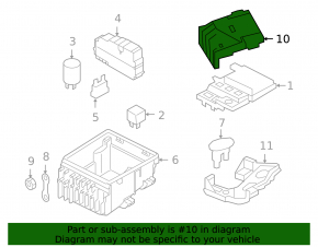Cover of the fuse box under the hood VW Tiguan 09-17