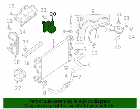 Right radiator deflector for Nissan Kicks 2011-2015, 1.6L