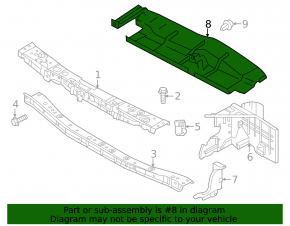 Upper radiator deflector Nissan Versa Note 13-19 1.6