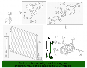 Air conditioning condenser-compressor pipe Cadillac ATS 13-19 2.0T, 2.5