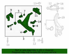 Lower control arm, front right, Volvo XC60 19-25 AWD