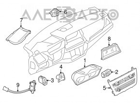 BMW X2 F39 18-23 hazard warning light button