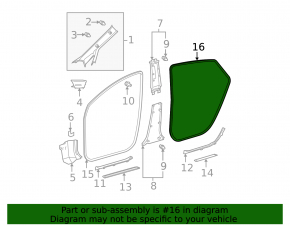 Rear right door seal for Toyota Prius 2004-05 beige
