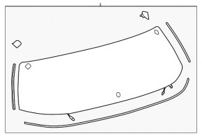 Rear glass of the trunk door Toyota Rav4 13-18