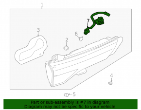 Wiring harness for the interior tailgate light, right, Mitsubishi Outlander 22-25