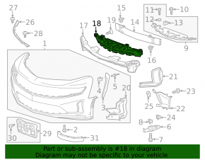 Chevrolet Camaro 16-23 Front Bumper Absorber Rear