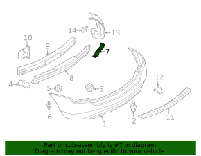 Right rear bumper bracket for Nissan Murano 2003-2007