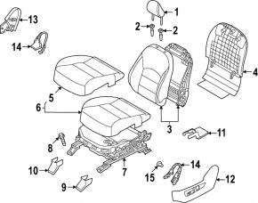 Infiniti QX50 19-25 rear passenger seat backrest trim, black