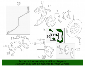 Front right brake caliper bracket for Audi A3 8V 15-20, 312/25mm