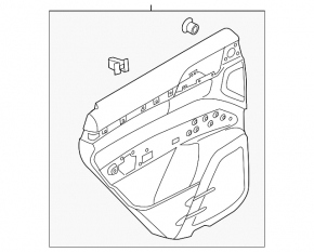 Door trim card rear left Porsche Cayenne 958 11-17 black burmester, without upper trim