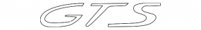 GTS emblem on the tailgate of the Porsche Macan 19-26, glossy black