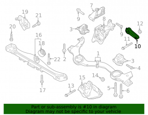 Upper engine mount for Porsche Panamera 10-16