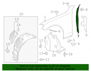 Wing seal door-wing left Mercedes W213 E 17-23