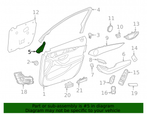 Mirror plug corner front left Mercedes GLC 16-22