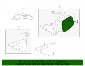 Left mirror element Mazda 3 09-13