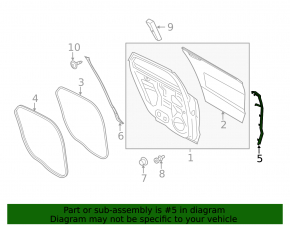 Lincoln MKZ 13-20 front side door seal, broken fasteners