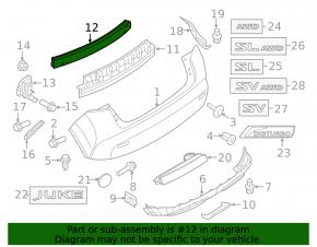 Rear bumper reinforcement Nissan Juke 11-14 Nismo rs, manual transmission