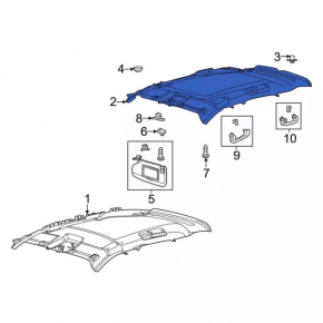 Ford Escape MK4 20-22 headliner for panoramic windows, gray, dry-cleanable