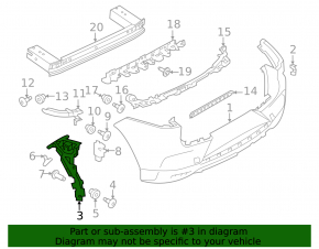 Rear bumper mount left wing Jaguar I-Pace 19-23