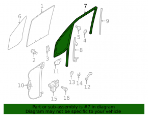 Front left windshield seal for Ford Transit Connect MK2 13-25