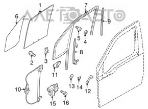 Front left windshield seal for Ford Transit Connect MK2 13-25