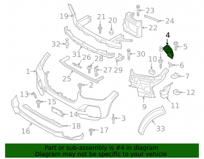 Front bumper mount right wing BMW X5 G05 19-23