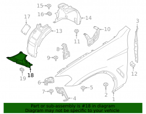 Front right lower fender liner for BMW X4 G02 19-25 Xdrive30i, M40i