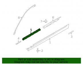 Fastening of the right threshold BMW 5 F10 11-16 center