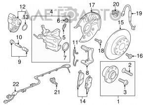 Brake disc cover rear left VW Tiguan 18-