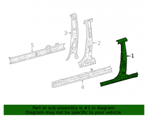 Body pillar central left Toyota Camry v70 18-24 sawed off