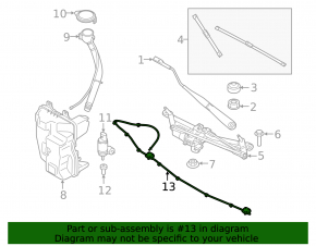 BMW X1 F48 20-22 heated windshield washer nozzle chain