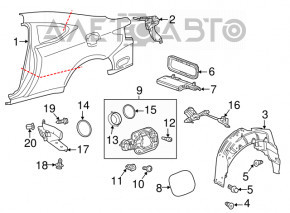 Left ventilation shield Toyota Rav4 13-18