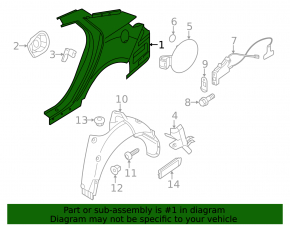 Quarter wing rear left Kia Optima 11-15