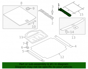 Trunk floor bracket right VW Touareg 11-17