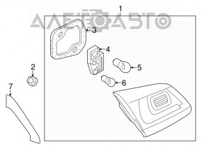 Light inside tailgate left VW Touareg 13-14 halogen type 2 OEM