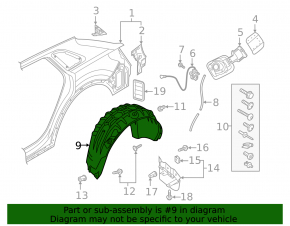Rear left fender liner for Audi Q3 83A 19-25