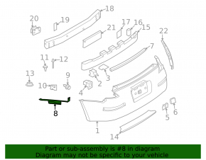 Left rear bumper mount Nissan 350Z 03-08 Nismo