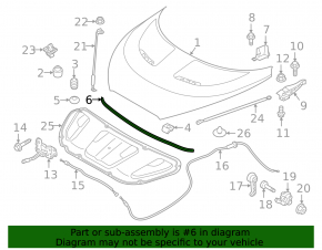 Hyundai Veloster 12-17 Hood Seal