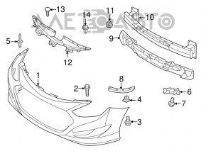 Front bumper reinforcement for Hyundai Sonata 11-15 hybrid