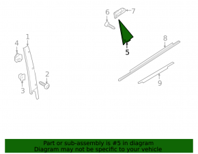 Door trim, side rear left, Audi A4 B8 08-16, rear triangle