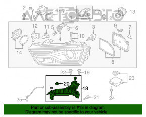 Front right headlight mount Audi Q3 8U 16-18