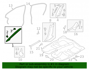 Front pillar trim right Subaru Impreza 17-23 GK black