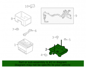 Battery tray with mount Ford Flex 09-19