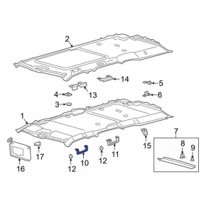 Front right ceiling handle Ford Edge 19-24 black
