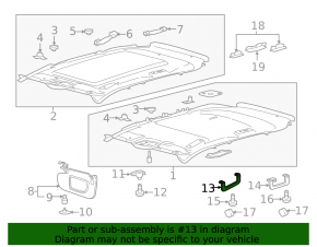 Front right ceiling handle Ford Edge 19-24 black